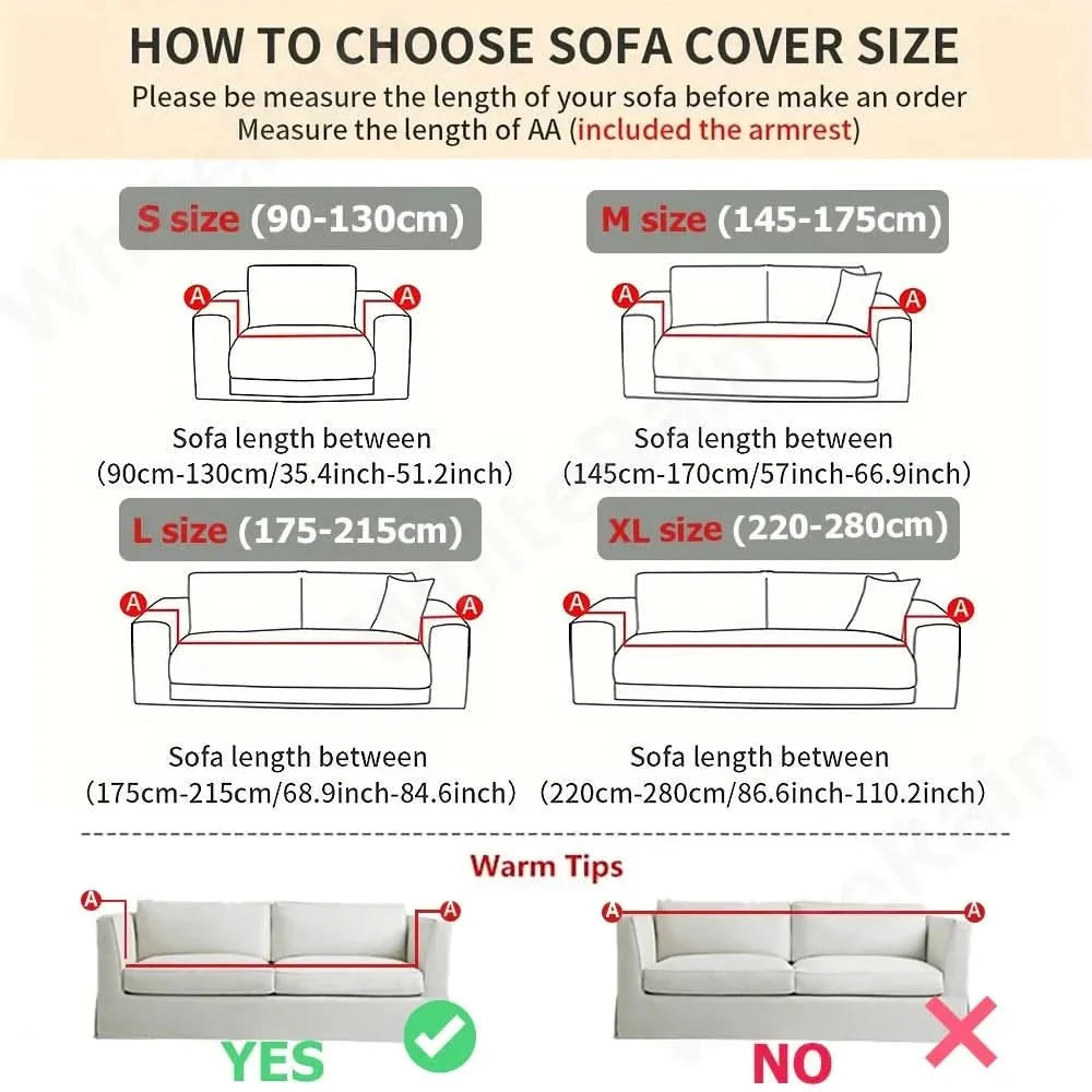 Non-Slip Jacquard Sofa Cover Stretch Couch Slipcover Machine Washable Pet-Friendly Furniture Protector for Living Room