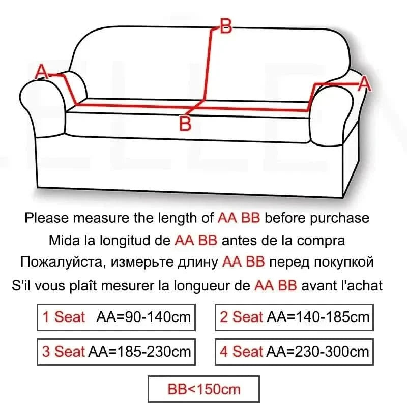 Stretch Velvet Sofa Cover Elastic Non-Slip Couch Slipcover Machine Washable Furniture Protector for Pets and Living Room