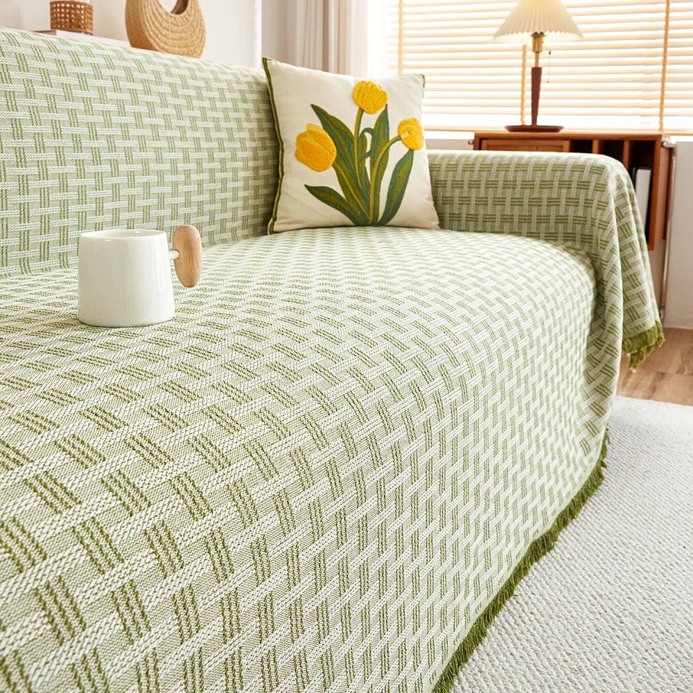 Extra Large Reversible Sofa Cover Soft Washable Polyester Cotton Couch Throw for High Back Sofas Pet Friendly