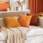 Corduroy Throw Pillow Cover Soft Striped Boho Decorative Cushion Case for Sofa Bed and Armchair Machine Washable