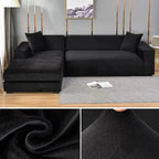 Stretch Velvet Sofa Cover Elastic Non-Slip Couch Slipcover Machine Washable Furniture Protector for Pets and Living Room