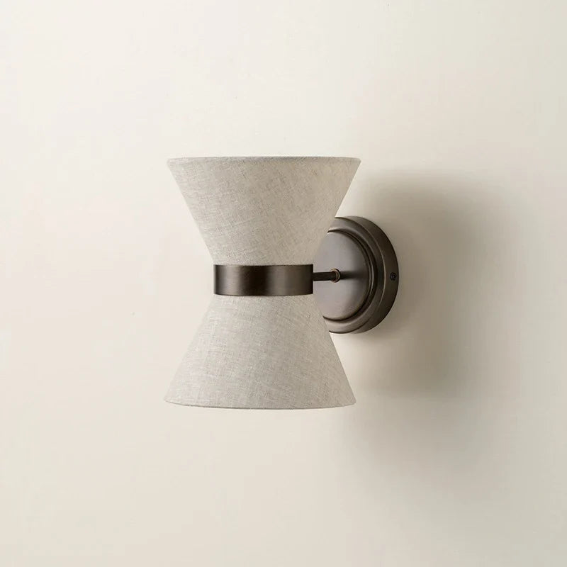 Modern Wrought Iron Wall Sconce With Fabric Shade — Harbor Light Co.