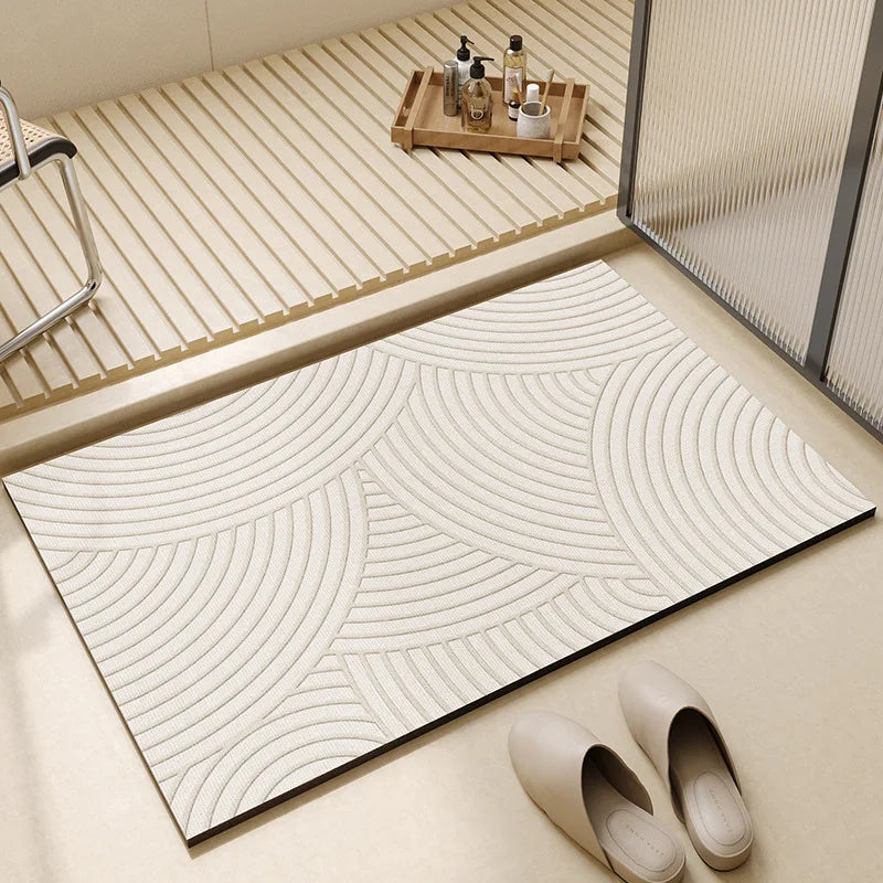 Super Absorbent Bath Mat Quick Dry Non Slip Bathroom Floor Mat with Rubber Backing Thin Washable Shower Mat for Bathroom Kitchen and Laundry Room