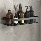 Adhesive Bathroom Shelf No Drill Wall Mounted Shower Caddy Stainless Steel Storage Rack for Shampoo and Soap