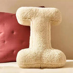 Alphabet Letter Throw Pillow Soft Velvet Decorative Cushion for Sofa Bed and Kids Room Personalized Initial Pillow