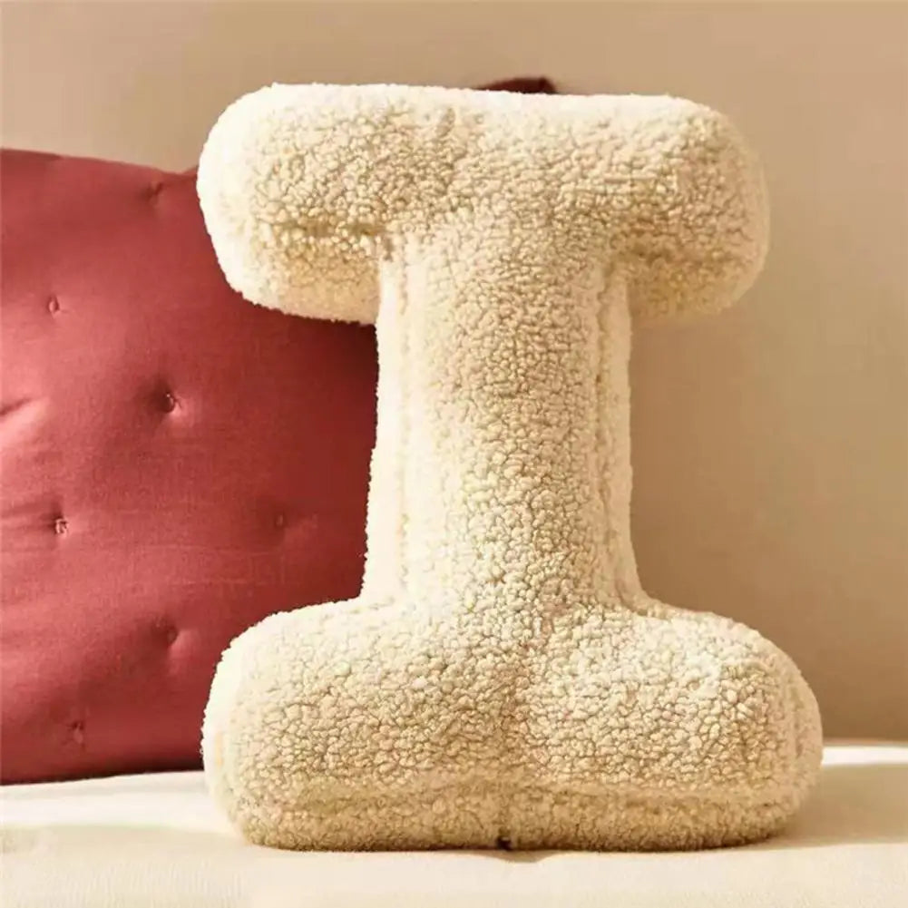 Alphabet Letter Throw Pillow Soft Velvet Decorative Cushion for Sofa Bed and Kids Room Personalized Initial Pillow
