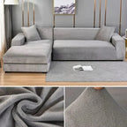 Stretch Velvet Sofa Cover Elastic Non-Slip Couch Slipcover Machine Washable Furniture Protector for Pets and Living Room