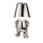 Rechargeable LED Light Table Lamp with Sitting Figure Metal Base