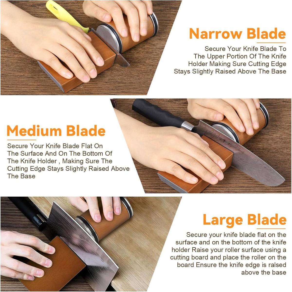 Rolling Knife Sharpener with Diamond and Ceramic Discs Magnetic Angle Guide Kitchen Knife Sharpening Tool for Straight Blades