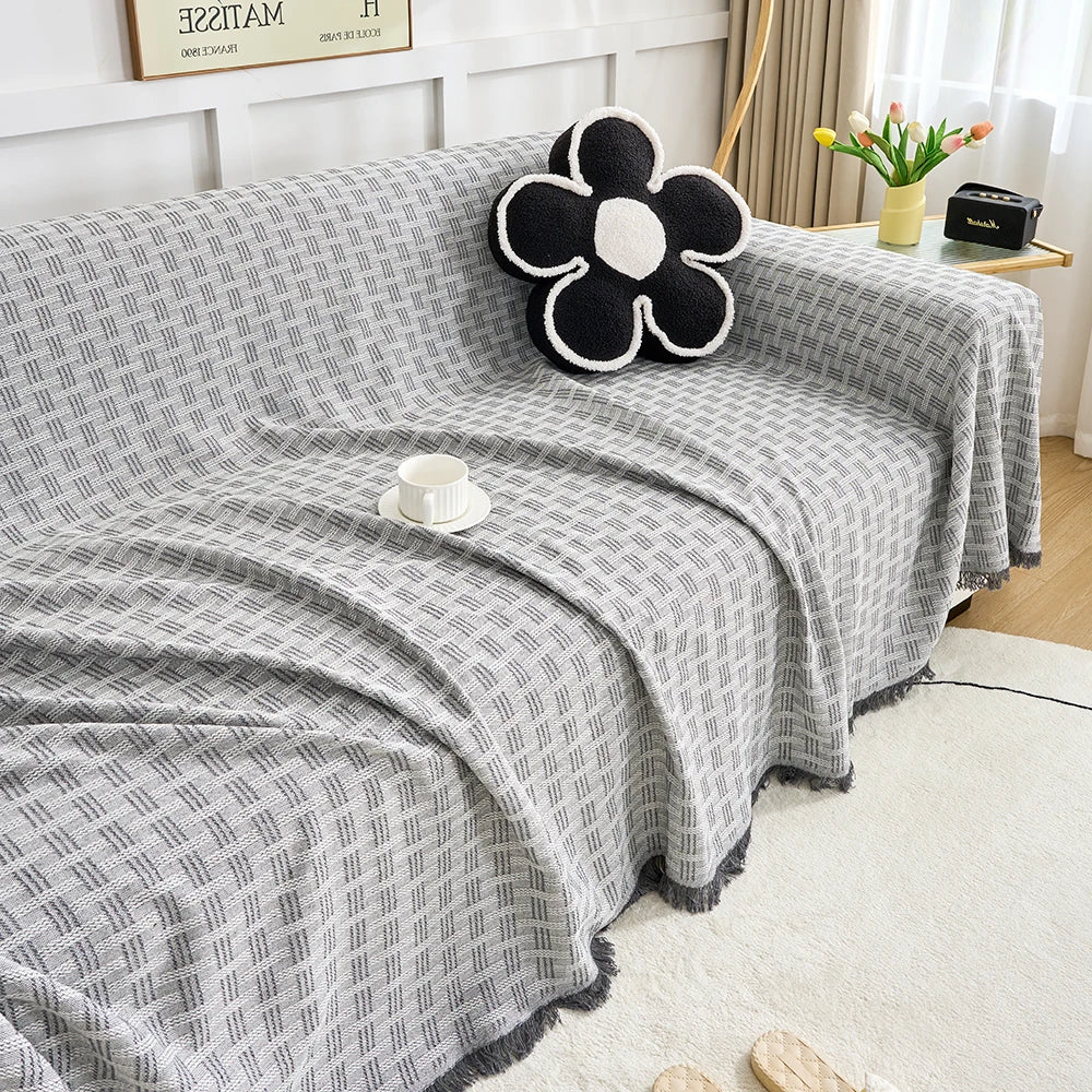 Extra Large Reversible Sofa Cover Soft Washable Polyester Cotton Couch Throw for High Back Sofas Pet Friendly