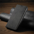 Faux Leather Wallet Phone Case for iPhone with Magnetic Closure Card Holder Slots and Kickstand Slim Flip Folio Cover
