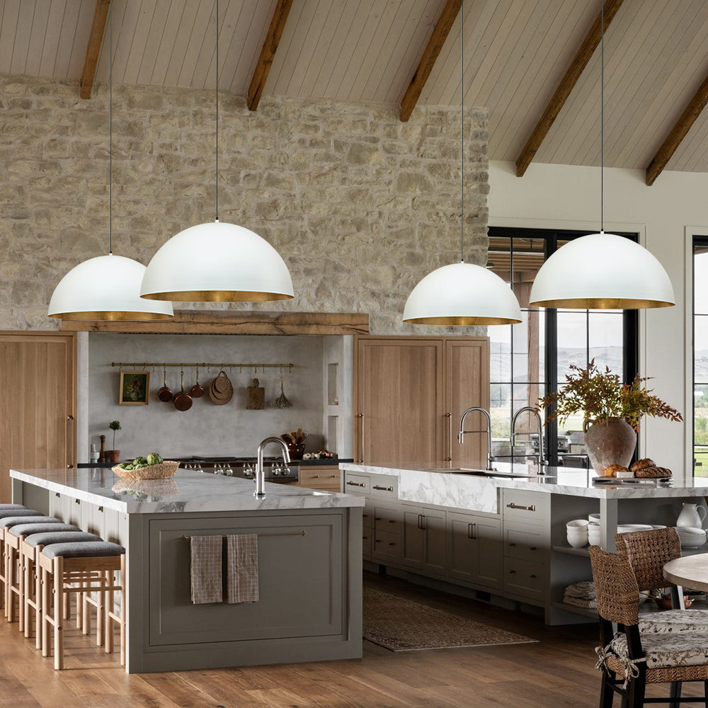 Modern Iron Pendant Light for Living Room in White — Harbor Light Co.