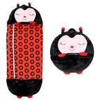 Kids Sleeping Bag with Stuffed Animal Pillow Convertible Plush Sleeping Bag for Children Soft Animal Sleepover Bag with Zipper for Girls and Boys