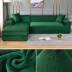 Stretch Velvet Sofa Cover Elastic Non-Slip Couch Slipcover Machine Washable Furniture Protector for Pets and Living Room
