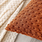 Corduroy Throw Pillow Cover Soft Striped Boho Decorative Cushion Case for Sofa Bed and Armchair Machine Washable