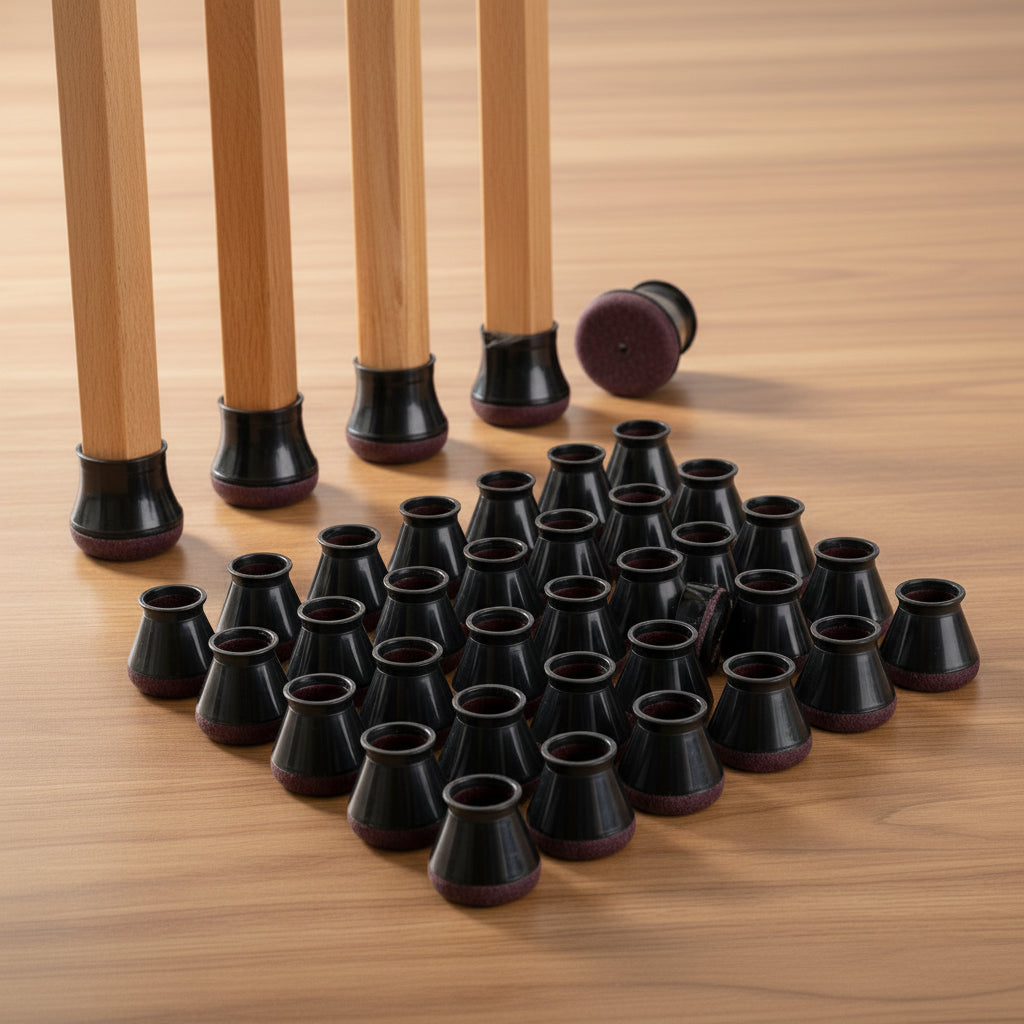 Silicone Chair Leg Floor Protectors Anti Scratch Furniture Leg Caps with Felt Pads for Hardwood and Tile Floors