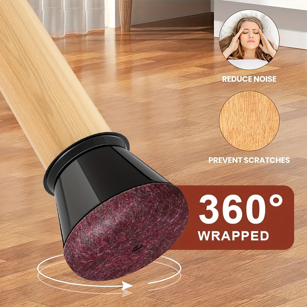 Silicone Chair Leg Floor Protectors Anti Scratch Furniture Leg Caps with Felt Pads for Hardwood and Tile Floors