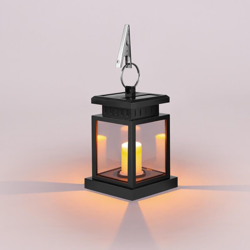 Solar Candle Lantern Outdoor Hanging LED Flameless Candle Light Waterproof Retro Garden Lantern for Tree Patio and Porch
