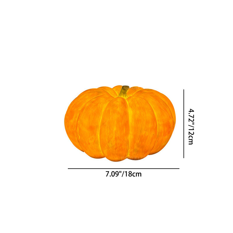 Solar Pumpkin Light Outdoor Waterproof Resin LED Pumpkin Lantern Halloween Landscape Light Warm White Garden Patio and Path Decoration
