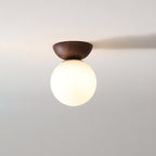 Modern Wood Semi-Flush Pendant Light With Warm LED Glow in Walnut — Harbor Light Co.