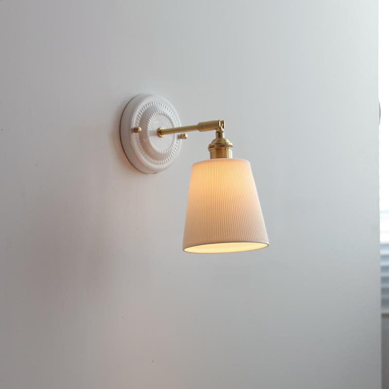 Vintage Ceramic Wall Sconce With Warm LED Glow in C — Harbor Light Co.