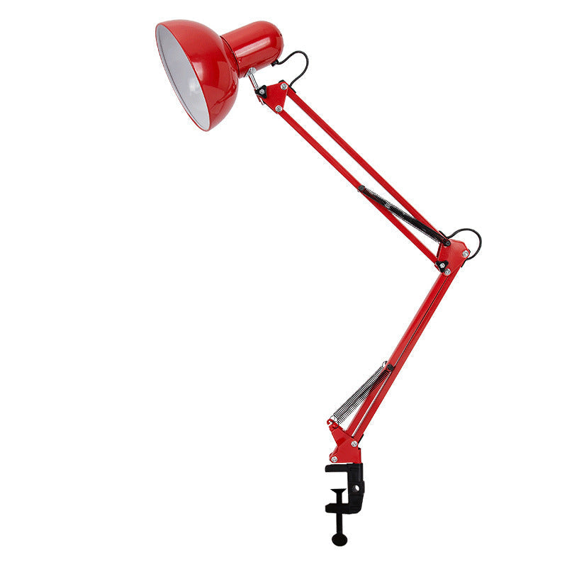Industrial Metal Table Lamp With Daylight Glow for Home Office in Red — Harbor Light Co.