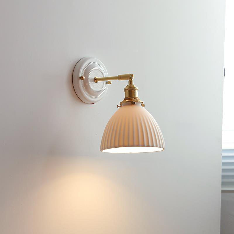 Vintage Ceramic Wall Sconce With Warm LED Glow in E — Harbor Light Co.