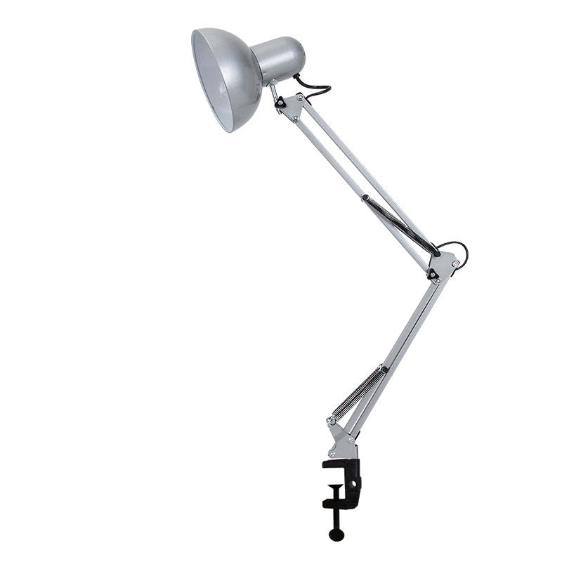 Industrial Metal Table Lamp With Daylight Glow for Home Office in Silver — Harbor Light Co.