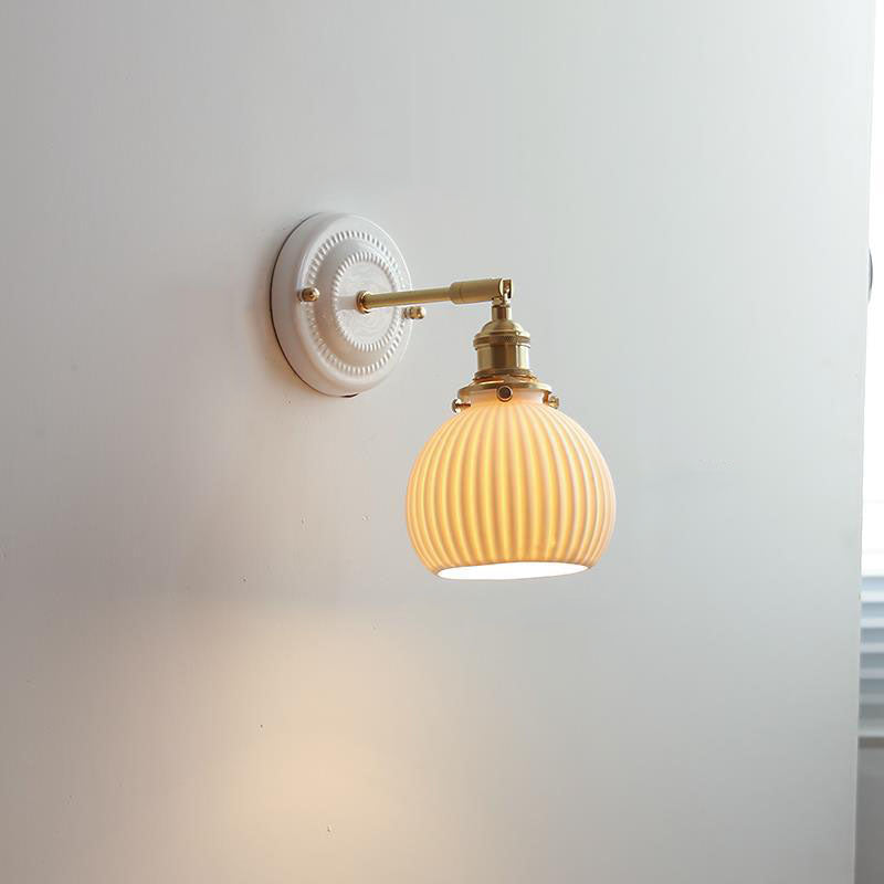 Vintage Ceramic Wall Sconce With Warm LED Glow in F — Harbor Light Co.