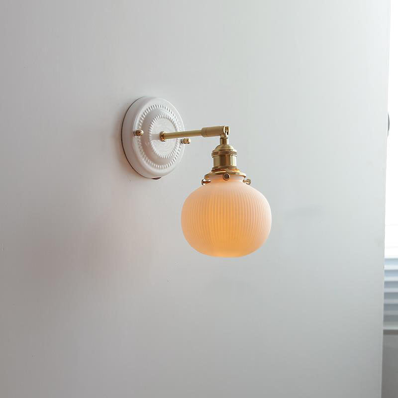 Vintage Ceramic Wall Sconce With Warm LED Glow in G — Harbor Light Co.