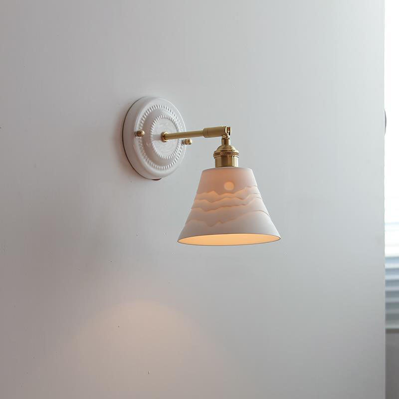 Vintage Ceramic Wall Sconce With Warm LED Glow in I — Harbor Light Co.