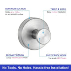 Suction Cup Hooks Heavy Duty Stainless Steel Wall Hook for Bathroom Kitchen Tile Glass and Mirror No Drilling Removable