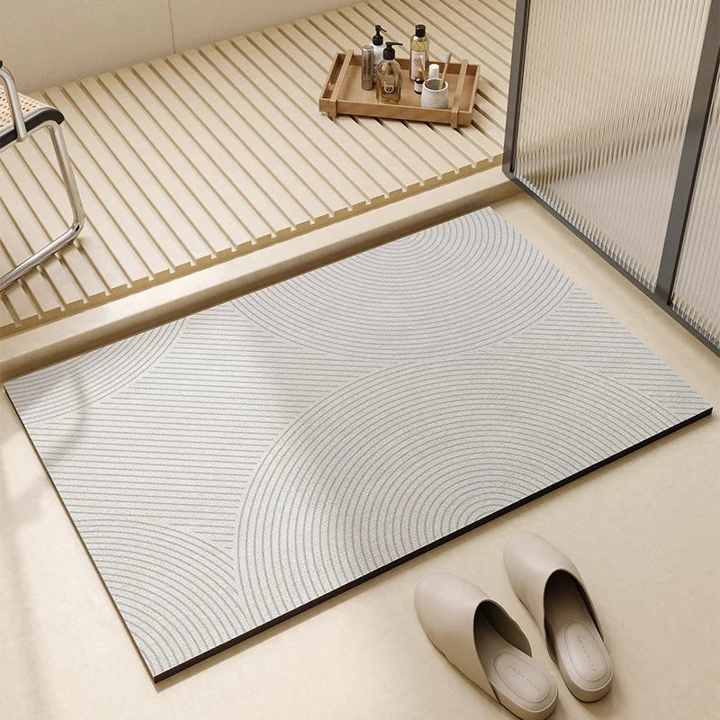 Super Absorbent Bath Mat Quick Dry Non Slip Bathroom Floor Mat with Rubber Backing Thin Washable Shower Mat for Bathroom Kitchen and Laundry Room