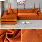 Stretch Velvet Sofa Cover Elastic Non-Slip Couch Slipcover Machine Washable Furniture Protector for Pets and Living Room