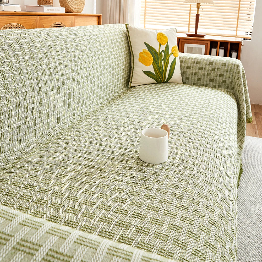 Extra Large Reversible Sofa Cover Soft Washable Polyester Cotton Couch Throw for High Back Sofas Pet Friendly