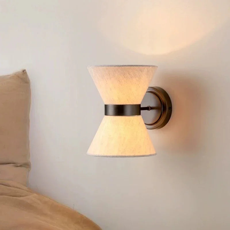 Modern Wrought Iron Wall Sconce With Fabric Shade — Harbor Light Co.