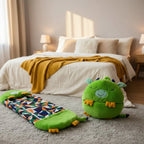 Kids Sleeping Bag with Stuffed Animal Pillow Convertible Plush Sleeping Bag for Children Soft Animal Sleepover Bag with Zipper for Girls and Boys