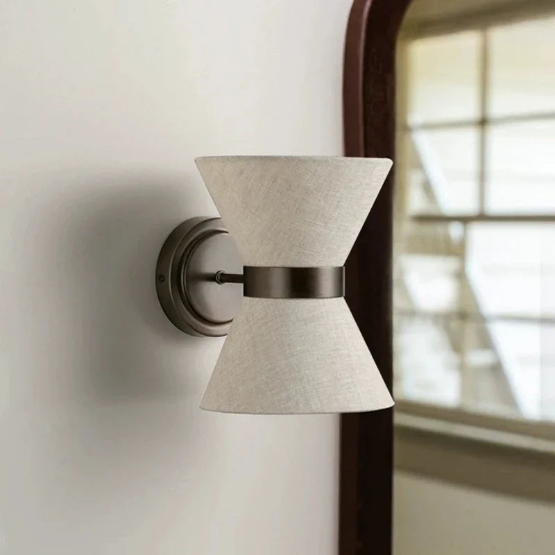 Modern Wrought Iron Wall Sconce With Fabric Shade — Harbor Light Co.
