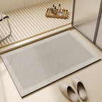 Super Absorbent Bath Mat Quick Dry Non Slip Bathroom Floor Mat with Rubber Backing Thin Washable Shower Mat for Bathroom Kitchen and Laundry Room