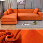 Stretch Velvet Sofa Cover Elastic Non-Slip Couch Slipcover Machine Washable Furniture Protector for Pets and Living Room