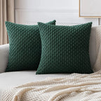 Corduroy Throw Pillow Cover Soft Striped Boho Decorative Cushion Case for Sofa Bed and Armchair Machine Washable