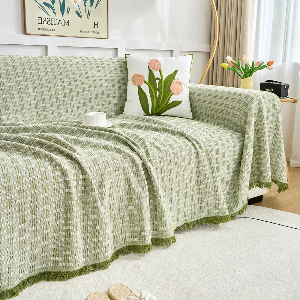 Extra Large Reversible Sofa Cover Soft Washable Polyester Cotton Couch Throw for High Back Sofas Pet Friendly