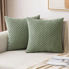Corduroy Throw Pillow Cover Soft Striped Boho Decorative Cushion Case for Sofa Bed and Armchair Machine Washable