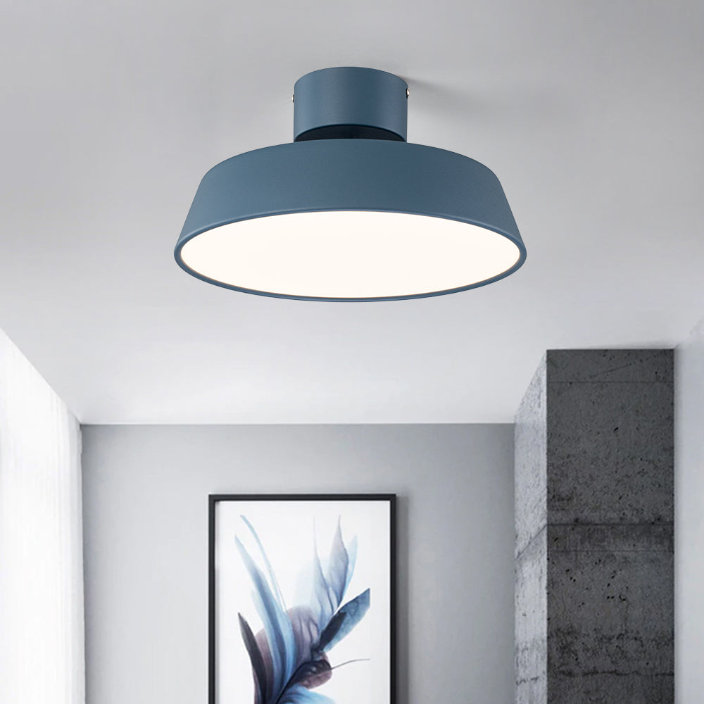 Modern Metal Semi-Flush Mount Ceiling Light for Living Room in Blue — Harbor Light Co.
