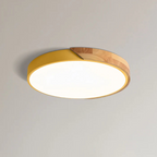 Round Flush Mount Ceiling Light with Wood Trim LED Light