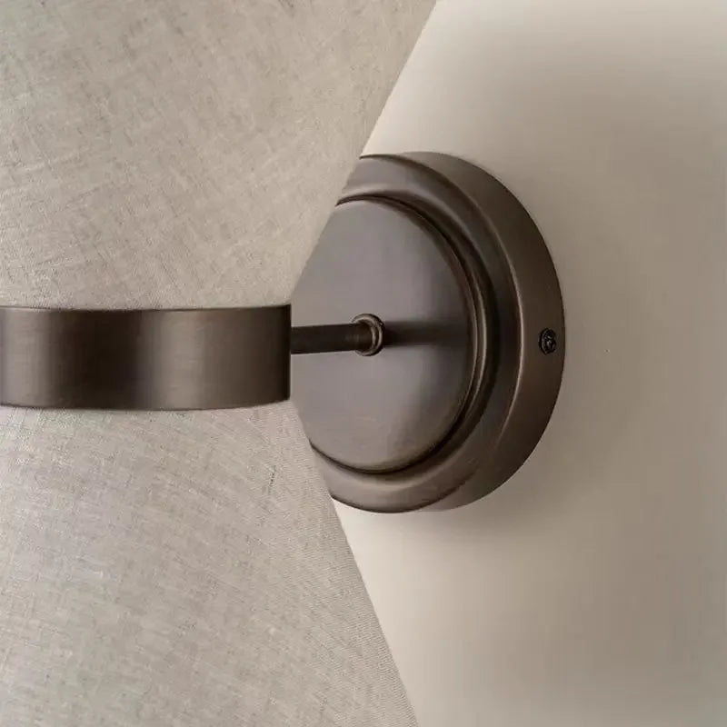 Modern Wrought Iron Wall Sconce With Fabric Shade — Harbor Light Co.