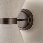 Modern Wrought Iron Wall Sconce With Fabric Shade — Harbor Light Co.