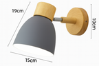 Modern Wooden Cone Shade Wall Sconce with Pull Chain