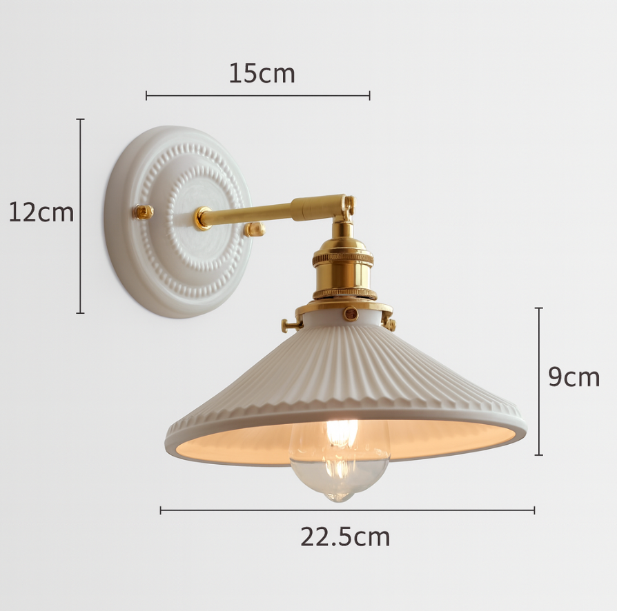 Vintage Ceramic Wall Sconce With Warm LED Glow — Harbor Light Co.
