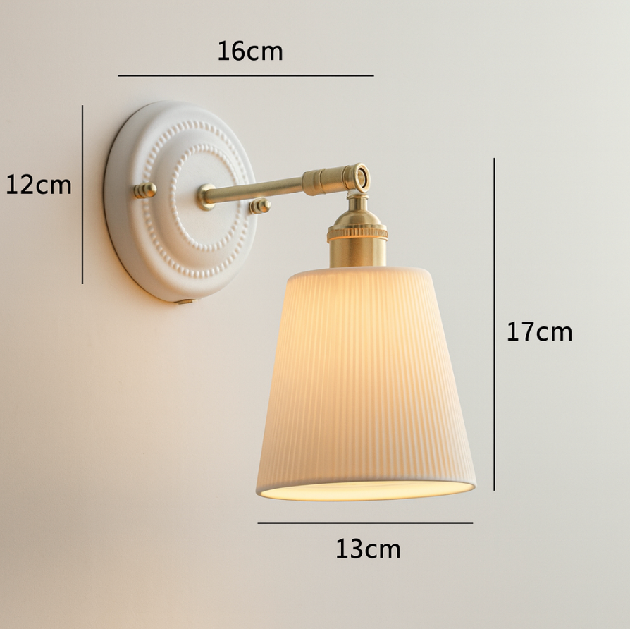 Vintage Ceramic Wall Sconce With Warm LED Glow — Harbor Light Co.